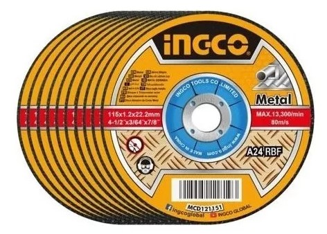 INGCO JEU DE 100 DISQUES ABRASIFS 115MM SS [MCD10115100]