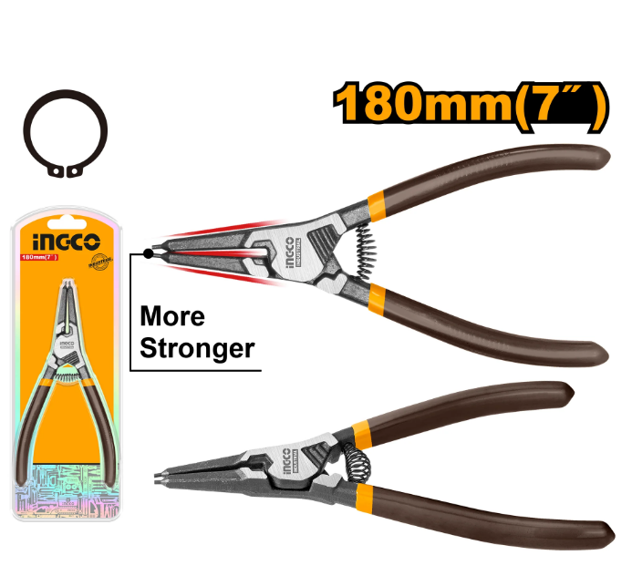 INGCO PINCE CIRCLIPS EXTERIEUR À TÊTE DROITE 180MM [HCCP261801]
