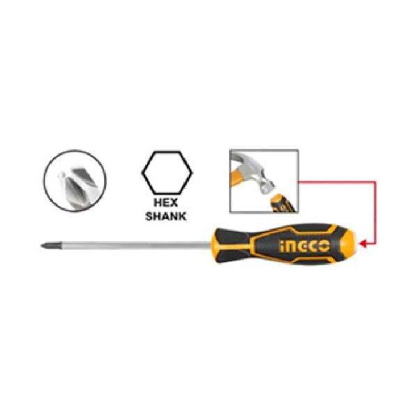 INGCO TOURNEVIS À ZONE DE FRAPPE PH2  6*150 MM [HGTS68PH2150]