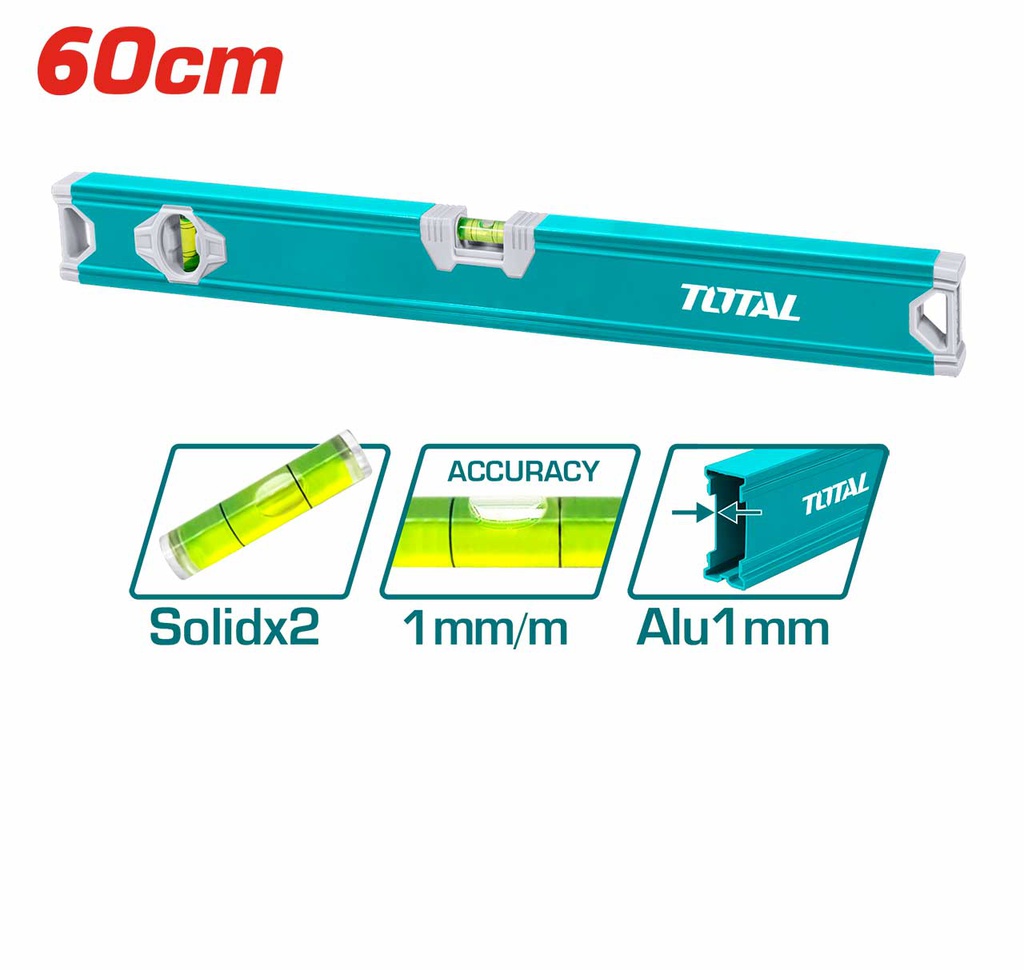 TOTAL ميزان فقاعة ألمنيوم 60 سم
