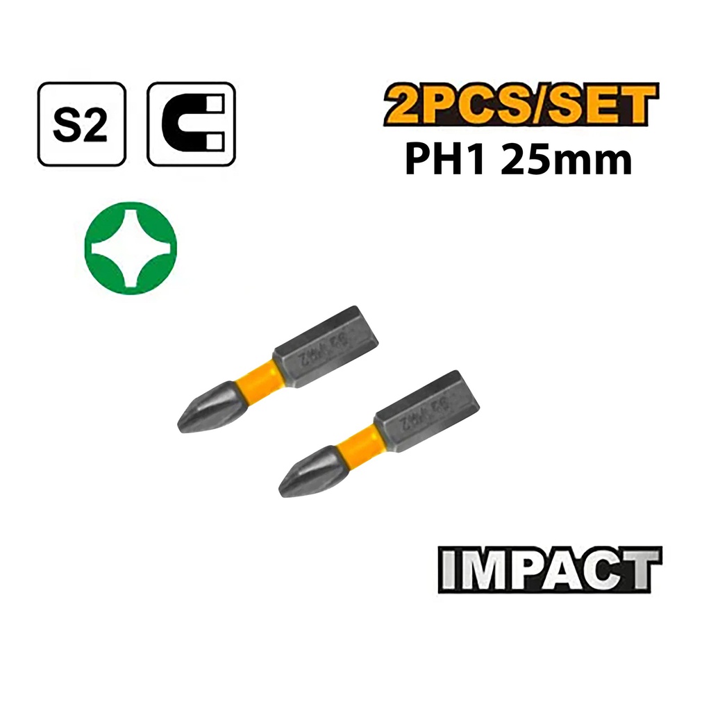 INGCO JEU DE 2 EMBOUTS PH2 NR  [SDBIM71PH250]