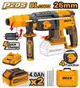 [CRHLI202289] INGCO 20V rotary hammer 26MM + 2 batteries 4AH