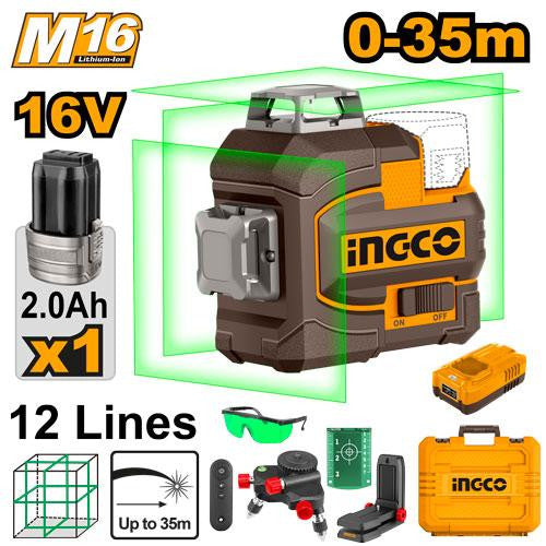 INGCO NIVEAU LASER AUTO NIVELLEMENT 3D LIGNE VERT [HLL255267]