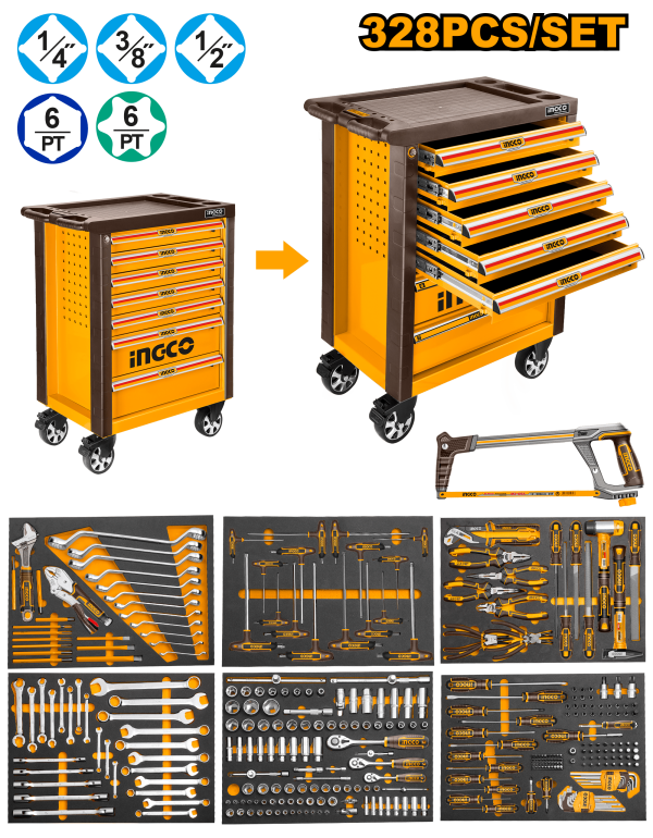 INGCO SERVANTE A 7 TIRROIRS 328 PCS [HTCS273281]