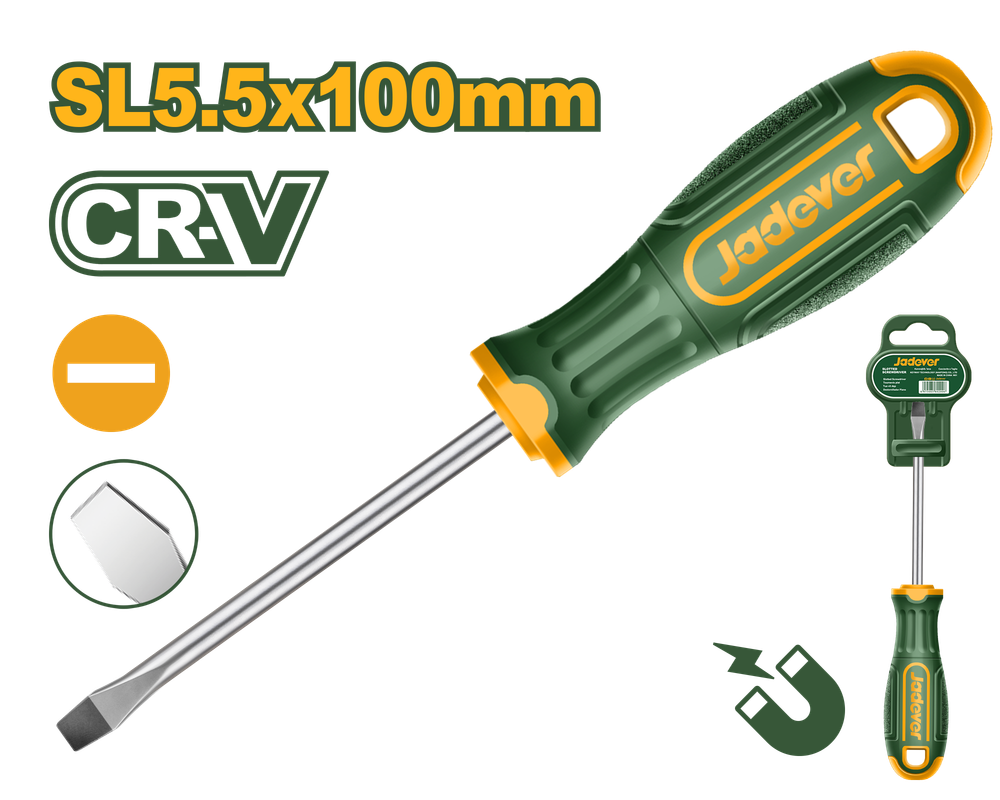 JADEVER TOURNEVIS PLAT SL5,5X100MM CRV  
