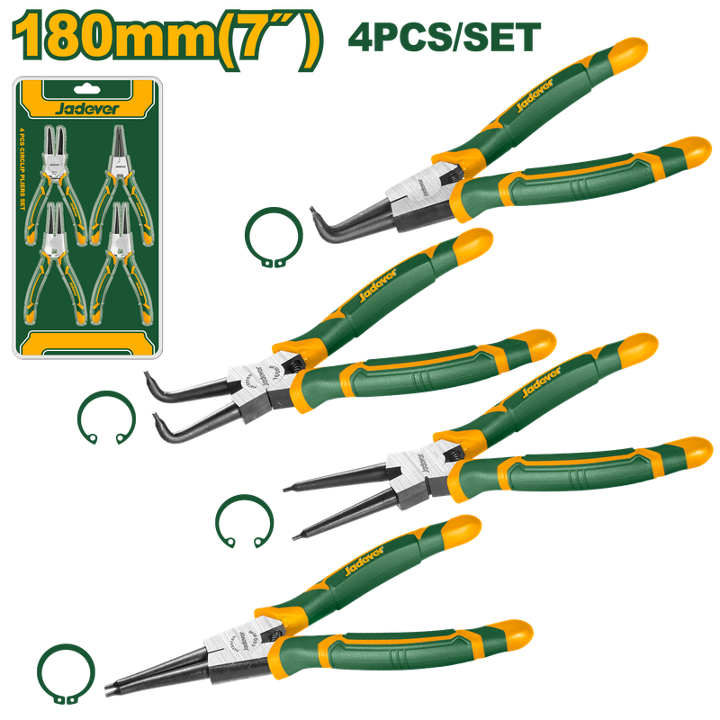 JADEVER JEU DE 4 PINCES À CIRCLIPS [JDPS2604]