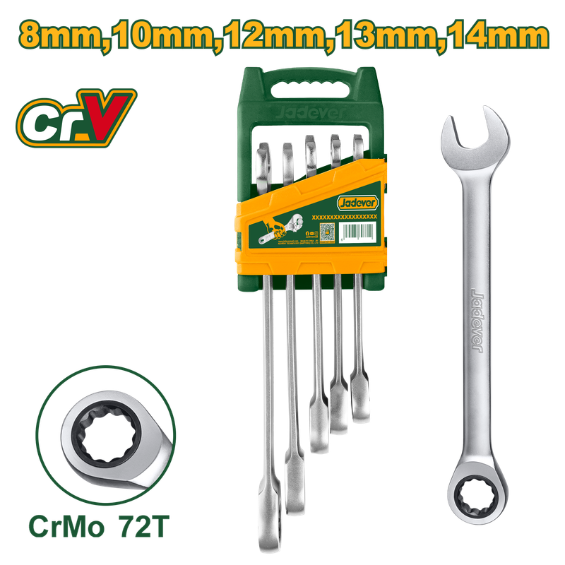 JADEVER set of 5 ratchet spanners