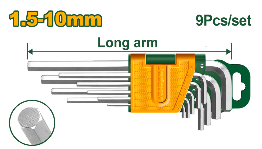 JADEVER SET DE 9 CLÉ HEXAGONALE [JDHK1291]