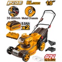[LMLI20186] INGCO 40V lawn mower 2 batteries 5AH 460MM 60L