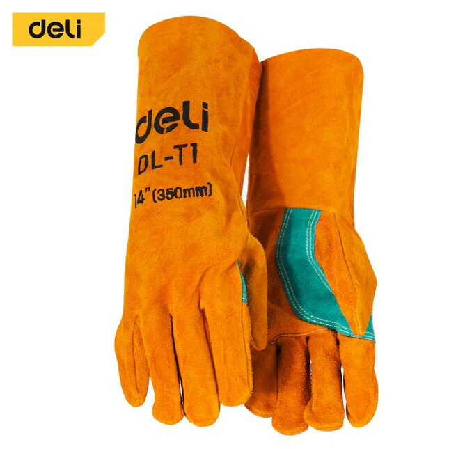 DELI قفازات لحام 14"