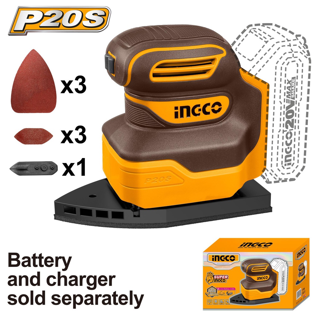 INGCO Ponceuse à palmier sans fil Ingco 20V [CPSLI20141]