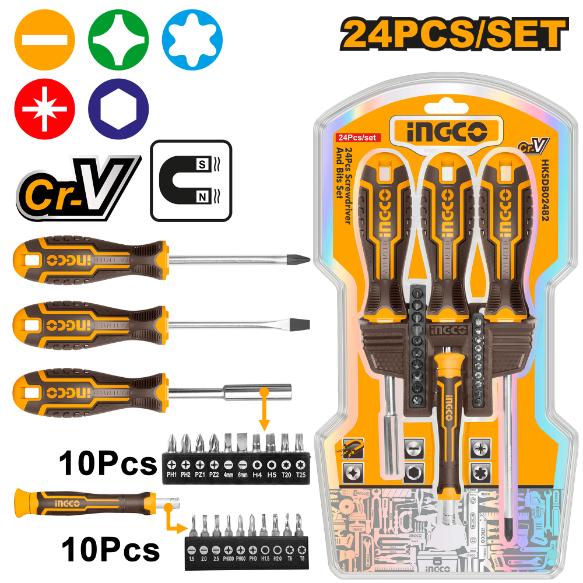 INGCO SET OF 24 SCREWDRIVER AND BITS