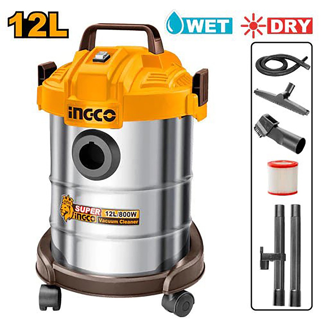 INGCO ASPIRATEUR EAU ET POUSSIERE 800W 12L [VC14122]