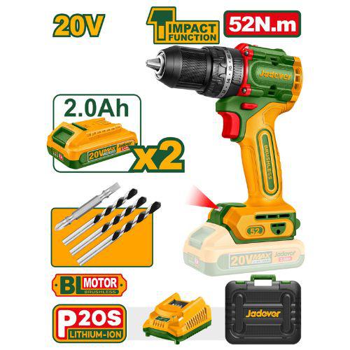JADEVER PERCEUSE VISSEUSE BRUSHLESS 20V 52NM [JDCDP5281]