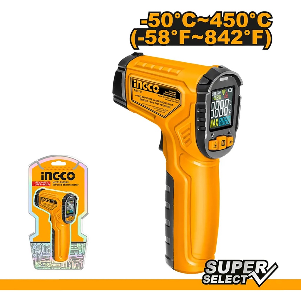 INGCO THERMOMETRE INFRAROUGE 50C°-450C°  [HIT0155028]