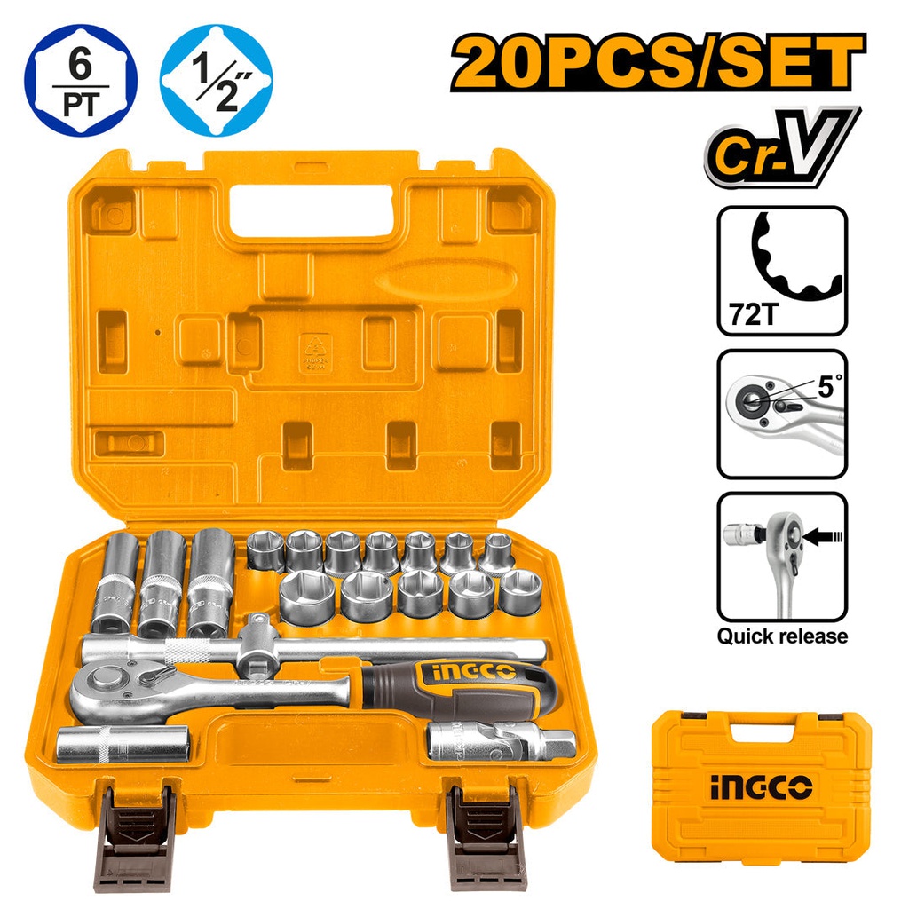 INGCO SET DE DOUILLES 1/2  12PCS  [HKTS12201]