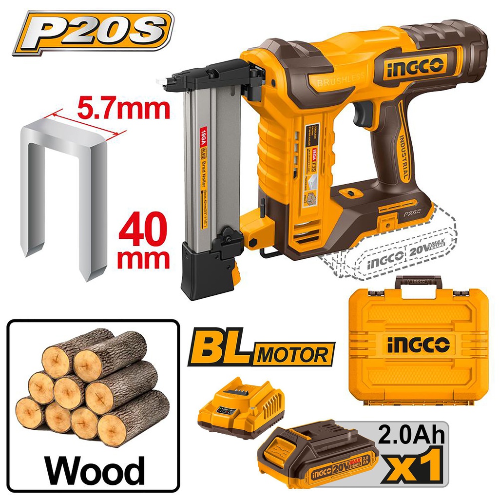 INGCO دباسة 20V +1 بطارية & شاحن 50MM