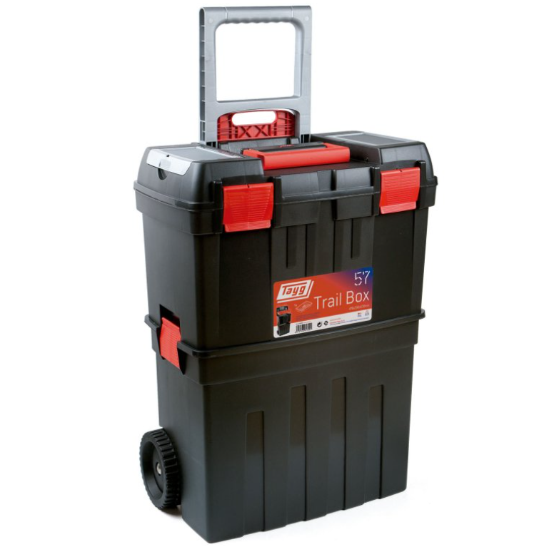 TAYG CAISSE À OUTILS TRAIL BOX SUR ROULETTES, 2 COFFRES & BALADEUR, 470 X 290 X 630 MM