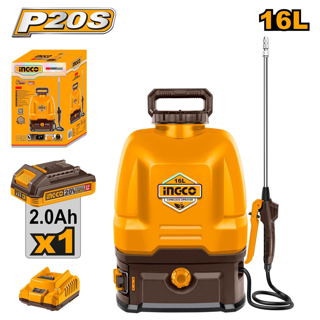 INGCO PULVERISATEUR A DOS 16L SANS FIL  