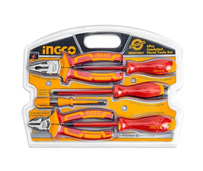 INGCO ENSEMBLE DE 6 OUTILS A MAIN ISOLES 1000V  