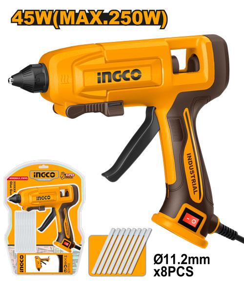 INGCO مسدس غراء 250W + 8 عصي غراء