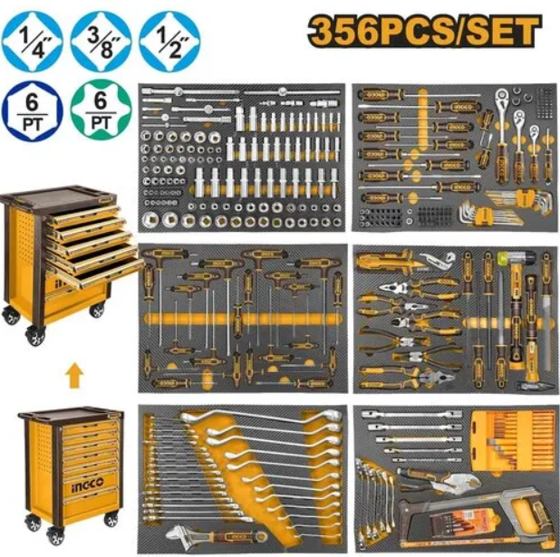 INGCO TOOL TROLLEY 7 TIRROIRS 356 PCS
