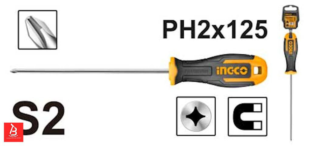 INGCO PHILLIPS SCREWDRIVER PH2 6MM L:125