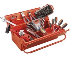 GENERIC صندوق أدوات معدني كبير برتقالي