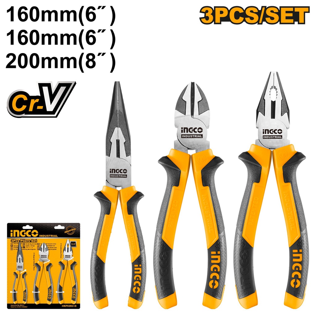 INGCO SET DE 3 PINCES PRO [HKPS28318]