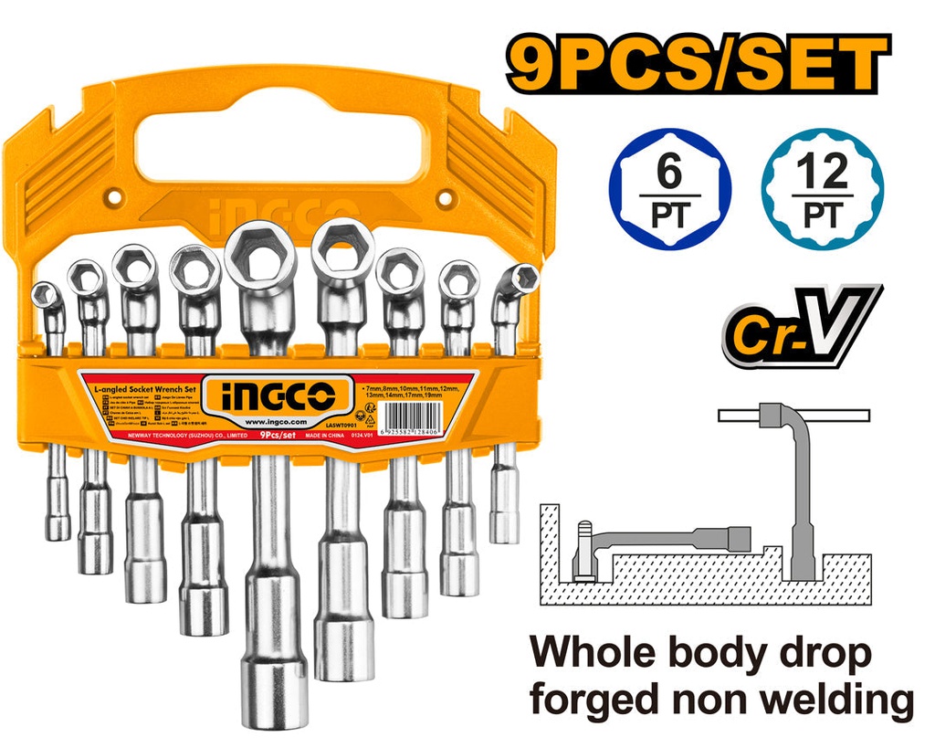INGCO CLES COUDEES 7MM A 19MM  