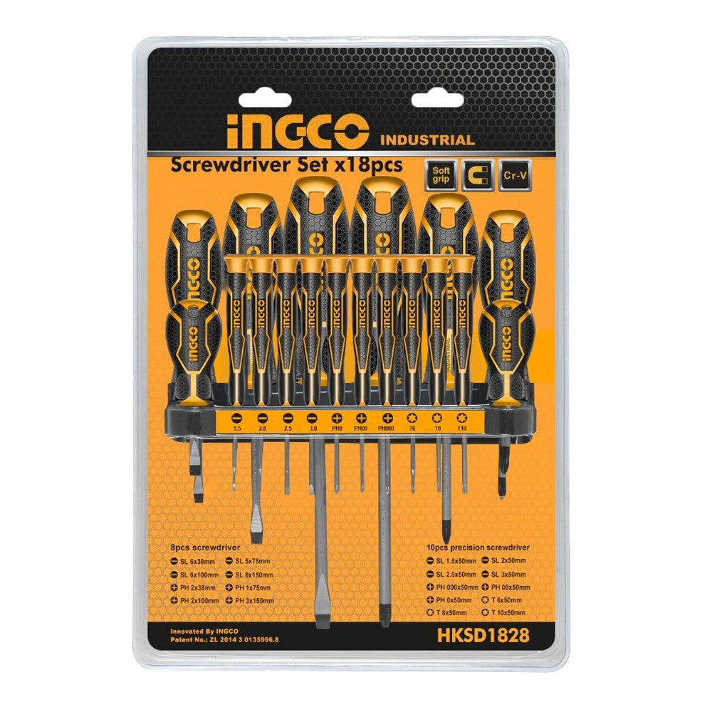 INGCO SET DE 18 TOURNEVIS ET TOURNEVIS DE PRECISION  [HKSD1828]