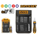 [HKSDB0268] INGCO طقم 26 رأس مفك + مقبض