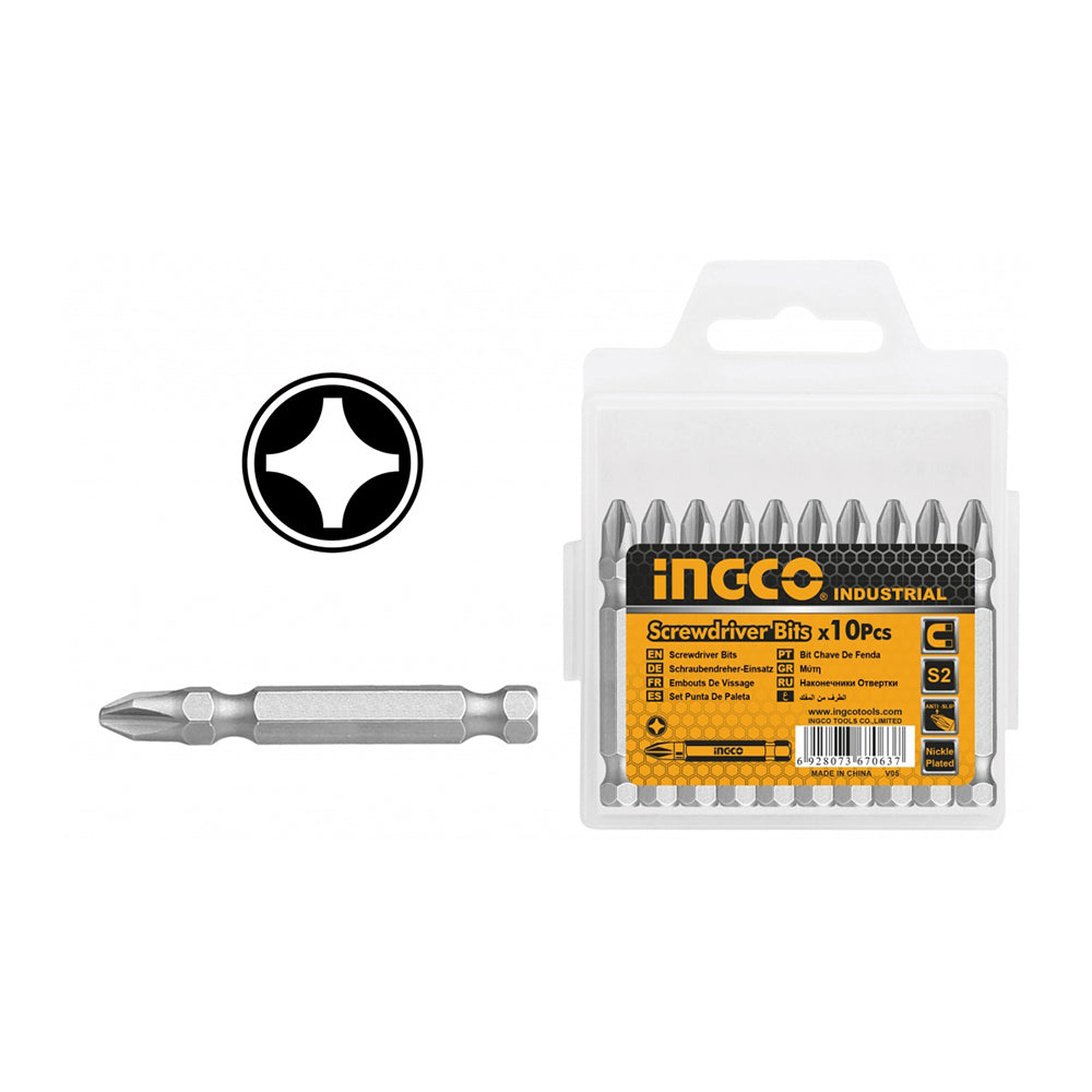 INGCO SET DE 10 EMBOUTS PH2  