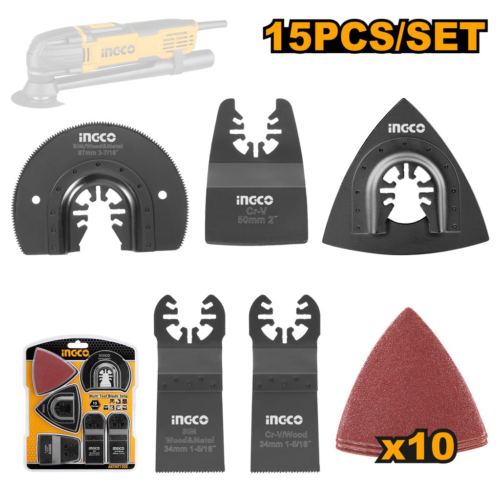 INGCO SET DE LAMES POUR OUTILS MULTIFONCTIONS [AKTMT1502]