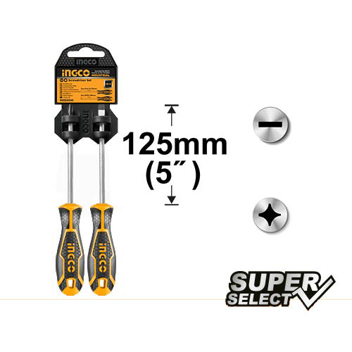 INGCO SET DE 2 TOURNEVIS SL ET PH [HKSD0248]