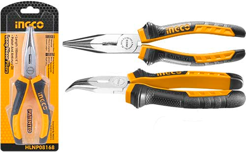 INGCO PINCE A BEC COUDE 160MM SS [HBNP08168]