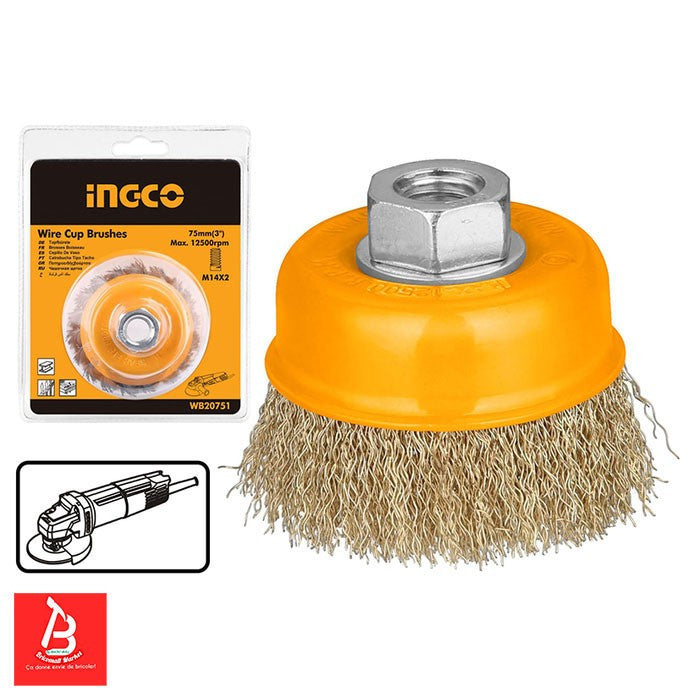 INGCO BROSSE METALLIQUE 75MM [WB10751]