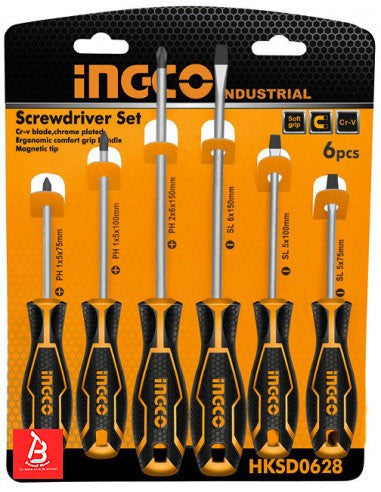 INGCO SET DE 6 TOURNEVIS   [HKSD0628]