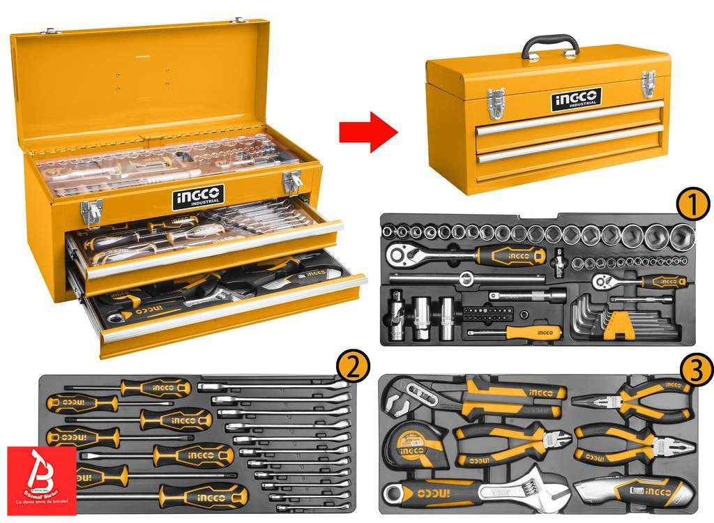 INGCO BOITE A OUTILS 97 PCS  