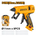 [GG308] INGCO PISTOLET A COLLE 30W(220W) + 8 BATONNETS DE COLLE   