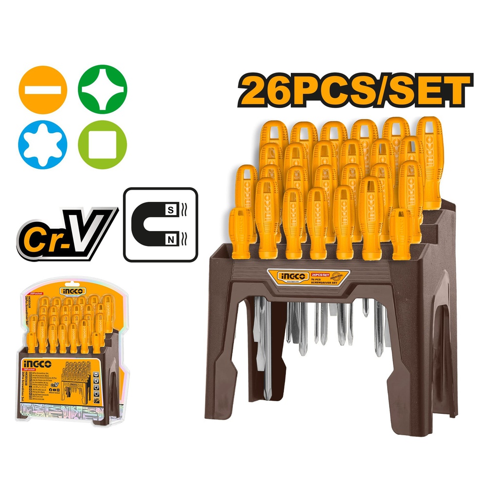 INGCO SET DE 26 TOURNEVIS  