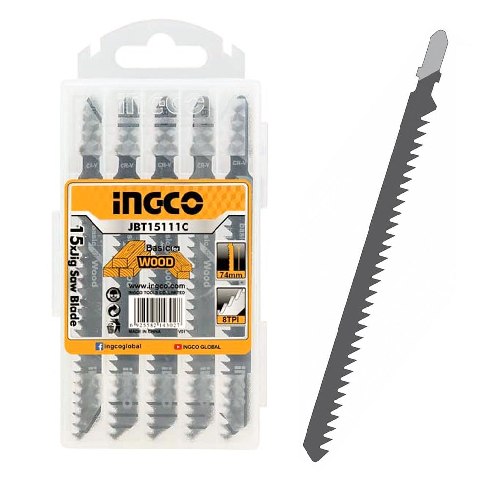 INGCO JEU 15 LAMES POUR BOIS SCIE SAUTEUSE 74MM  [JBT15111C]
