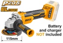 INGCO MEULEUSE 115MM 20V SANS BATTERIE/CHARGEUR  [CAGLI1152]