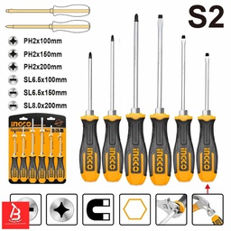 INGCO SET DE 6 TOURNEVIS A ZONE DE FRAPPE  [HSGT680608]