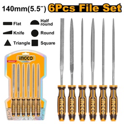 INGCO SET DE 6 LIMES ACIER 140MM  [HKTF63]