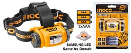 [HHL013AAA2] INGCO LAMPE FRONTALE PILES:3AAA MAX：180LM，LOW：45LM DURE  
