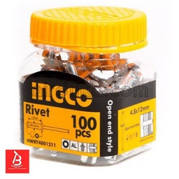[HWRT4801211] INGCO برشام 4.8×12 مم علبة 100 قطعة
