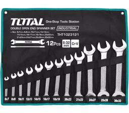 [THT1023121] TOTAL set of 12 double open-end spanners 6-32MM