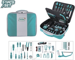[TKTTSK0512] TOTAL 51-piece telecom tool set