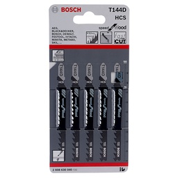 BOSCH LAME DE SCIE SAUTEUSE POUR BOIS T 144 D HCS 5 PIÈCES -   [2608630040]